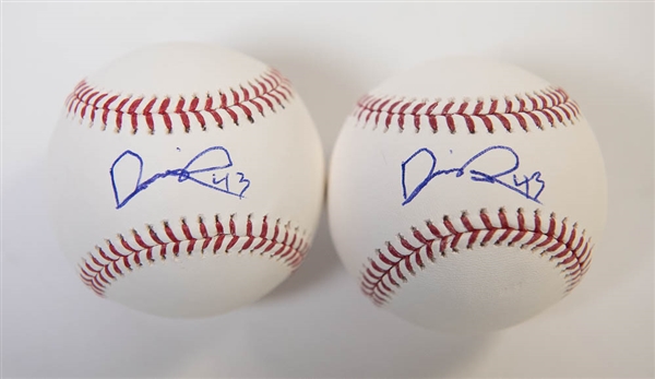 Lot of 2 Phillies Prospect Darick Hall Signed MLB Baseballs