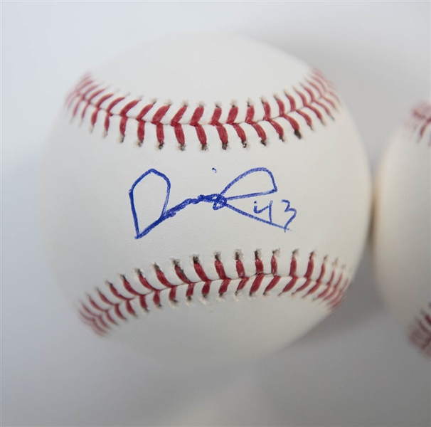 Lot of 2 Phillies Prospect Darick Hall Signed MLB Baseballs