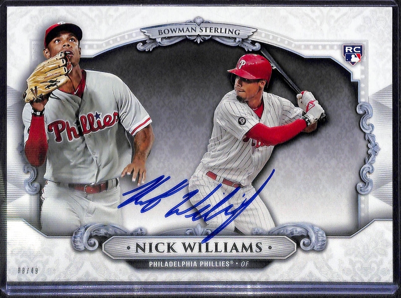 Lot of 3 Phillies Signed 5x7 Cards w. Cesar Hernandez & Nick Williams
