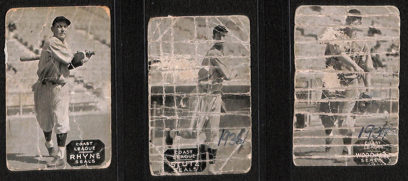 Lot of (19) 1931-1937 Zeenut Pacific Coast League Baseball Cards