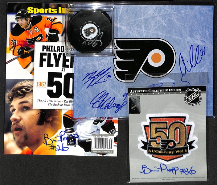 Flyers Autographed Memorabilia Lot w. Nolan Patrick
