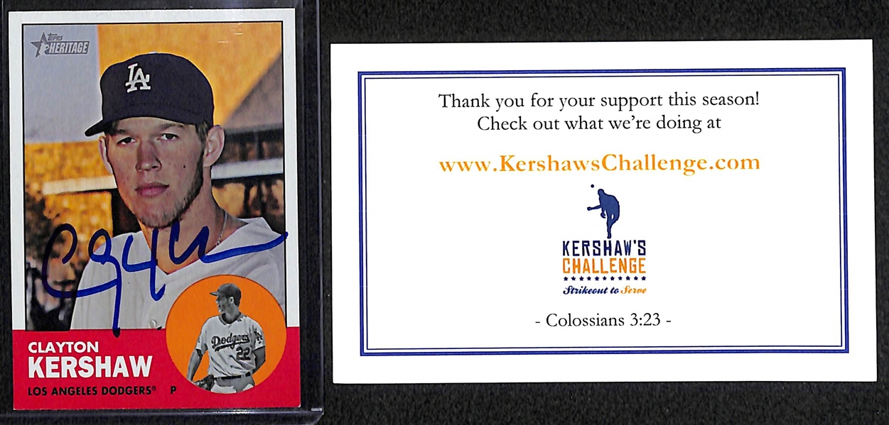 Clayton Kershaw Signed 2012 Topps Heritage Card