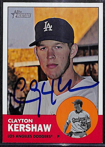 Clayton Kershaw Signed 2012 Topps Heritage Card