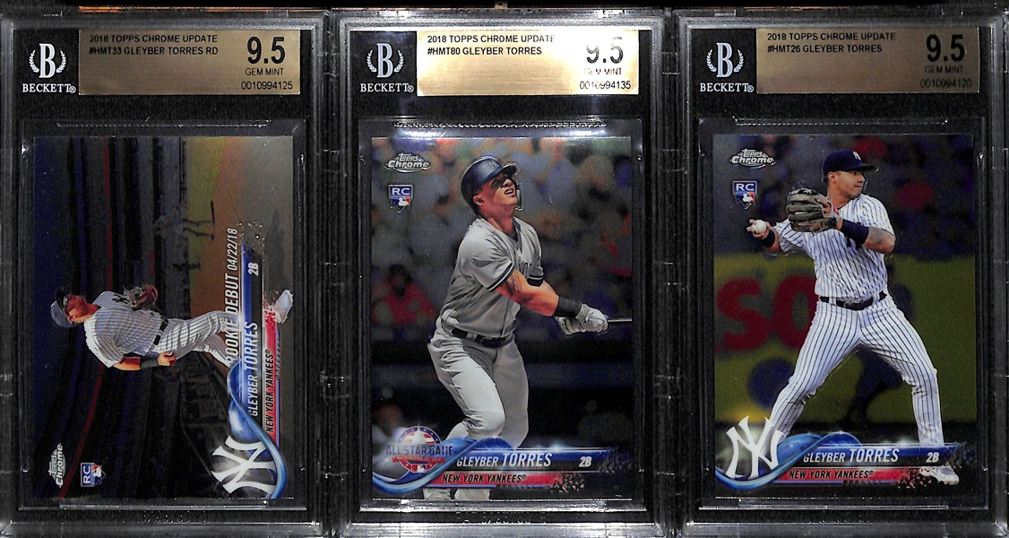 Lot of 3 Gleyber Torres BGS 9.5 Graded Rookie Cards