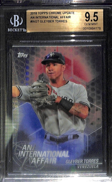 Lot of 3 Baseball BGS 9.5 Graded Rookie Cards w. Acuna & Hoskins