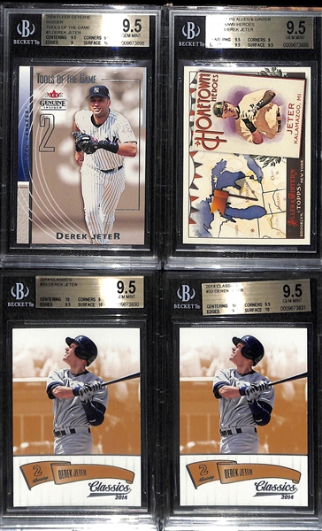 Lot of 4 Derek Jeter BGS 9.5 Graded Cards
