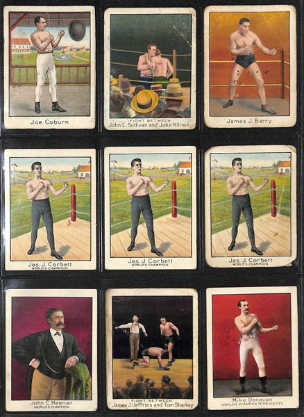 Lot of 32 1910 T220 Mecca & Tolstoi Boxing Cards w. James Corbett