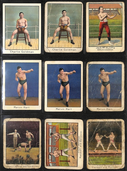 Lot of 32 1910 T220 Mecca & Tolstoi Boxing Cards w. James Corbett