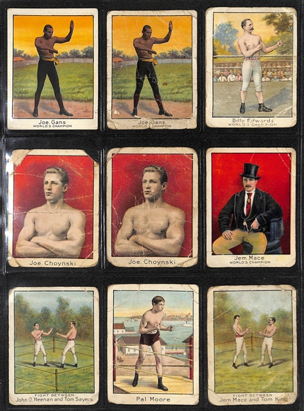 Lot of 32 1910 T220 Mecca & Tolstoi Boxing Cards w. James Corbett