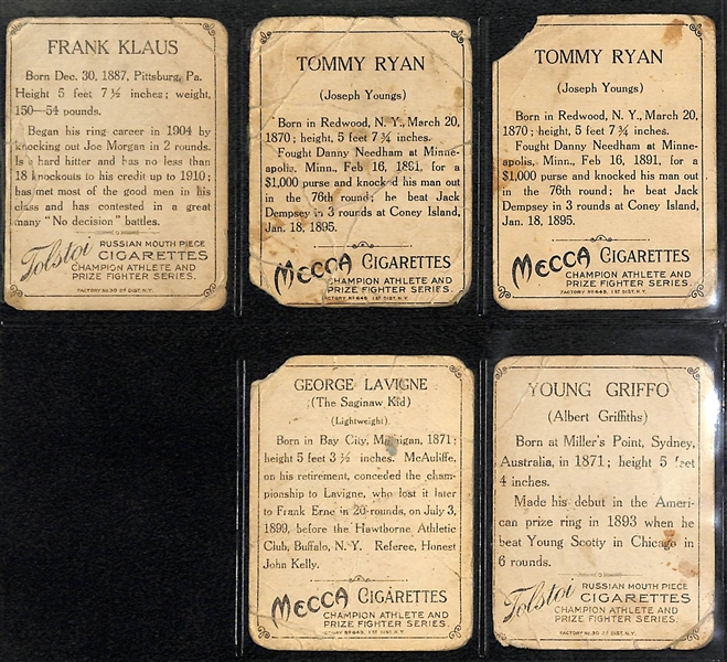 Lot of 32 1910 T220 Mecca & Tolstoi Boxing Cards w. James Corbett