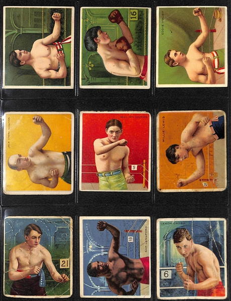 Lot of 33 1910 T218 Mecca/Hassan/Tolstoi Boxing Cards w. Jack Johnson
