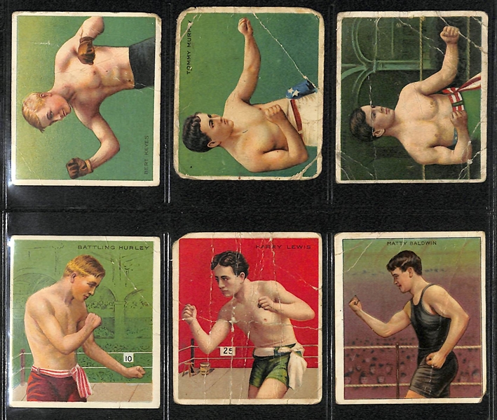 Lot of 33 1910 T218 Mecca/Hassan/Tolstoi Boxing Cards w. Jack Johnson