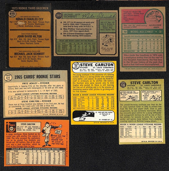 Lot of 36 Mike Schmidt & Steve Carlton Topps Cards w/ Rookies