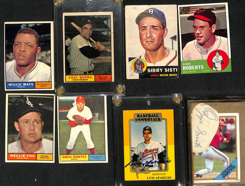 Lot of 65 Assorted Baseball Cards (1953-1990) w. 1961 Willie Mays
