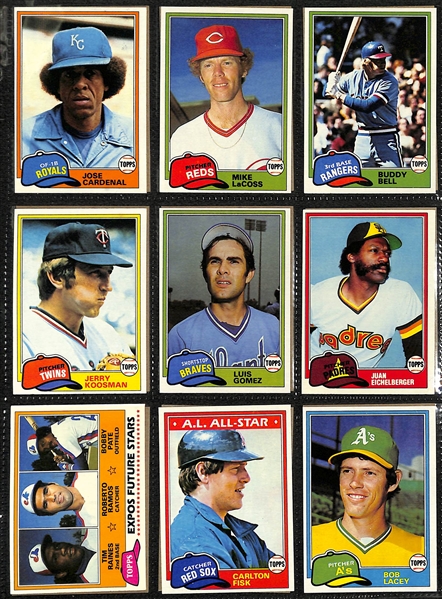 1979-1981 Topps Baseball Partial & Complete Cards Sets w. Ozzie Smith Rookie