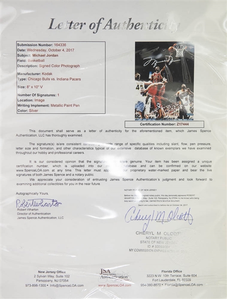 Michael Jordan Signed & Framed Photo Display - JSA & Upper Deck
