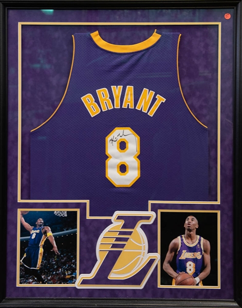 Kobe Bryant Signed & Framed Lakers Player Model Jersey - JSA LOA