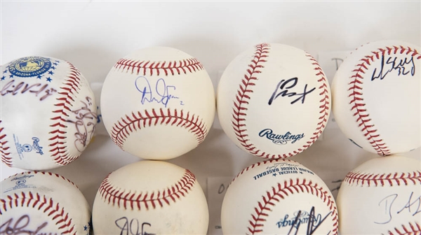 Lot of (12) Signed Baseballs (Red Sox, Twins, Tigers) w. K. Youkilis,  (2) Denard Spann