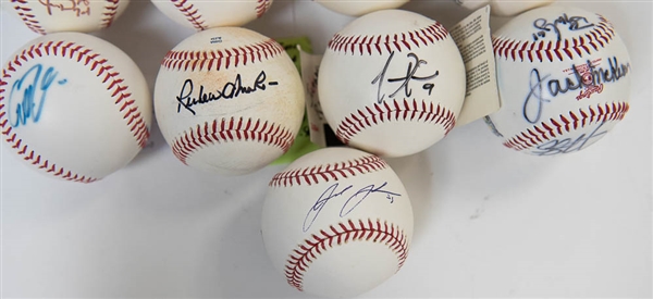 Lot of (13) Signed Baseballs - w/ Mark Buehrle, Ruben Amaro Sr., Chris Coste (AS Ball)