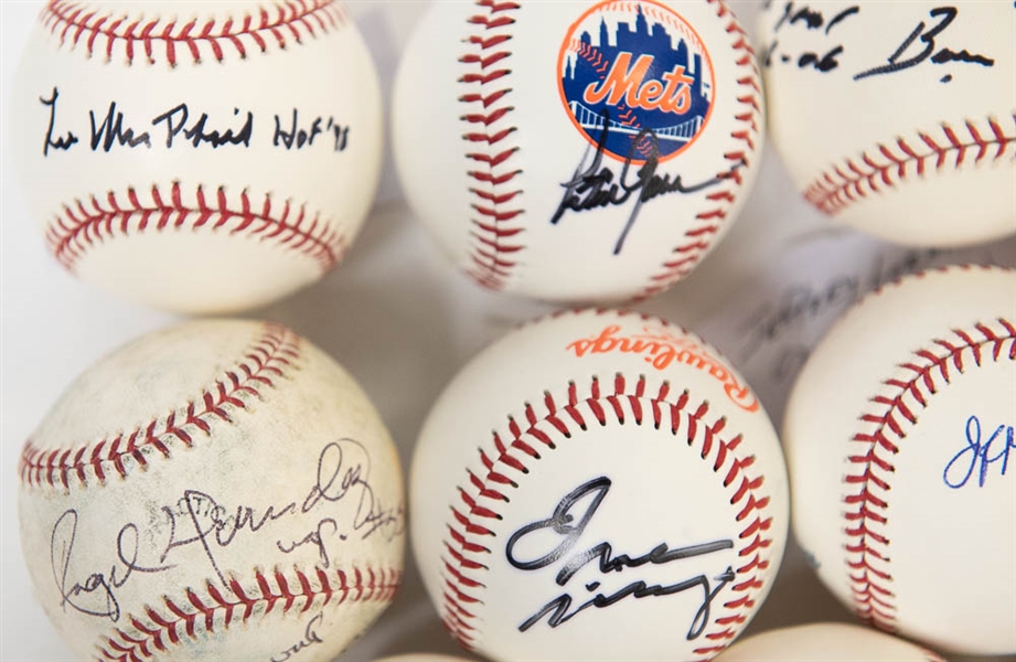 Lot of (10) Signed Baseballs - Execs, Umpires, Announcers w/ Lee MacPhail (HOF), Peter Gammons (ESPN)