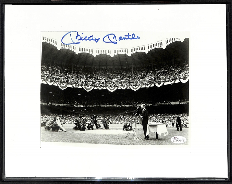 Mickey Mantle Signed & Framed 8x10 Photo - JSA Sticker