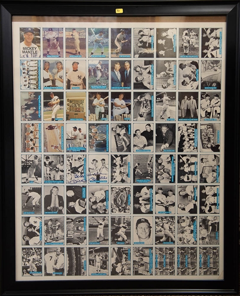 Mickey Mantle Signed & Framed Uncut ASA Sheet (27x33) - JSA
