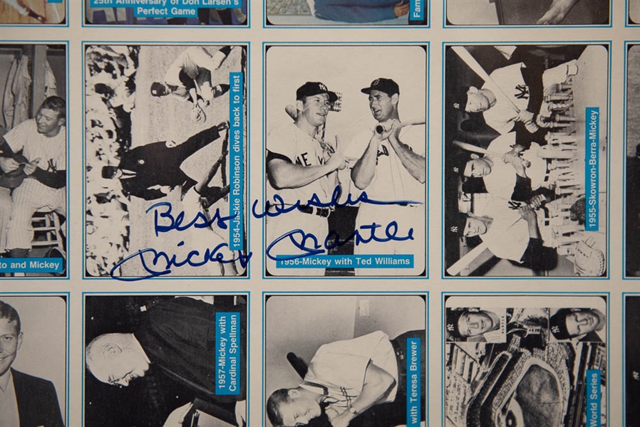 Mickey Mantle Signed & Framed Uncut ASA Sheet (27x33) - JSA