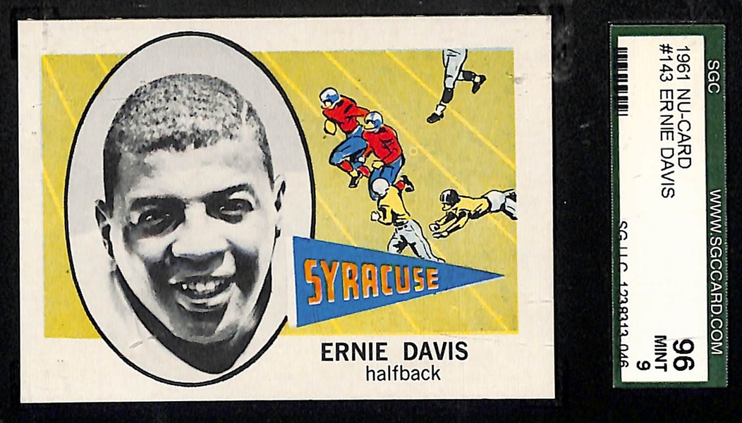 1961 Nu-Card #143 Ernie Davis (SGC 9 MINT) High-Grade Rookie Card