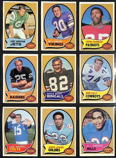 1970 Topps Football Card Complete Set (263 Cards) w/ OJ Simpson Rookie!