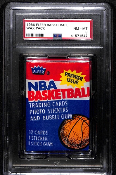 Rare 1986-87 Fleer Basketball Unopened Pack Graded PSA 8 (Potential High-Grade Michael Jordan Rookie)