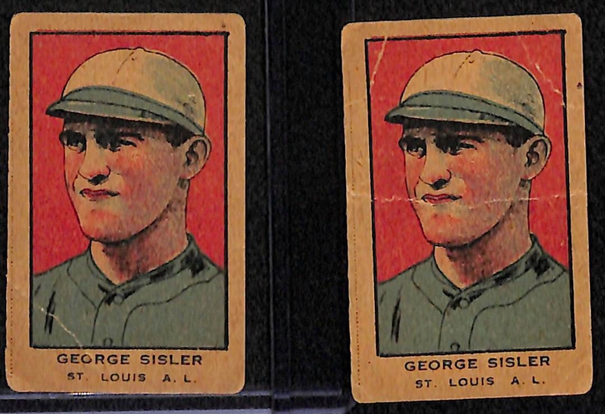 Lot of (2) 1921 W551 George Sisler (HOF) Baseball Strip Cards