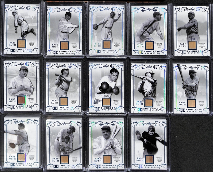 2017 Leaf Babe Ruth Immortal Collection - 50 Card Stadium Seat Relic Set