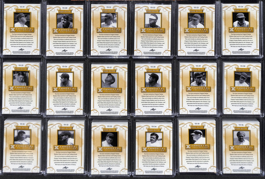 2017 Leaf Babe Ruth Immortal Collection - 50 Card Stadium Seat Relic Set