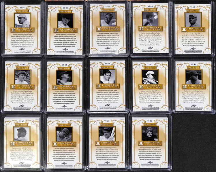 2017 Leaf Babe Ruth Immortal Collection - 50 Card Stadium Seat Relic Set