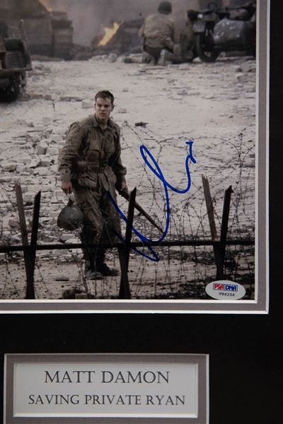 Matt Damon Autographed Matted/Framed Saving Private Ryan Display  - PSA/DNA