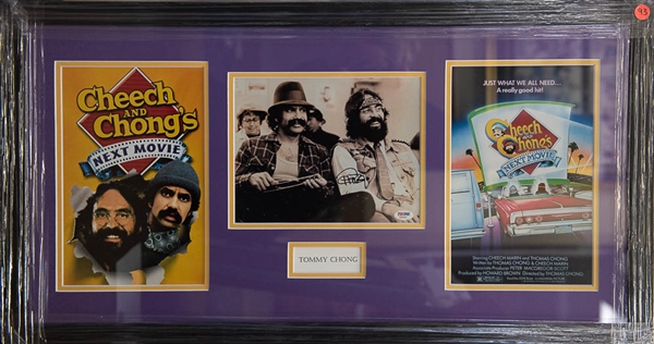Tommy Chong Signed Cheech & Chong Movie Poster Display - PSA/DNA