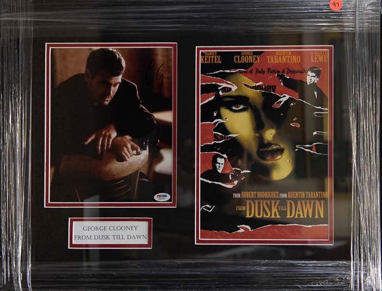 George Clooney Signed & Framed From Dusk to Dawn Movie Display - PSA/DNA