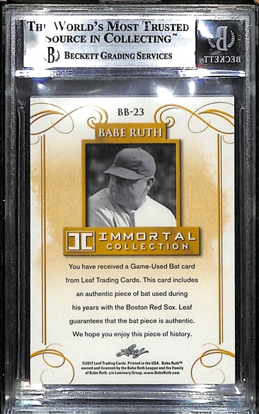 2017 Leaf Babe Ruth Immortal Collection 1/1 Bat Relic Card BGS 9