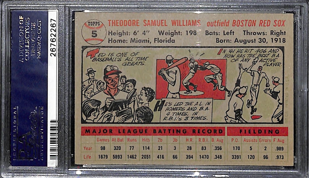 1956 Topps Ted Williams (#5) Graded PSA 5 EX