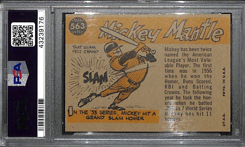 1960 Topps Mickey Mantle All Star Card #563 - PSA 8