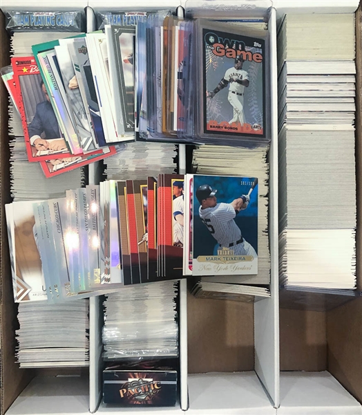 4-Row Box of Sports Cards (Mostly Past 10 years) inc. Mantle, Koufax, Jeter, Ruth, Trout, Ted Williams, Clemente, Griffey Jr., Bonds, Mays, Schmidt, 
