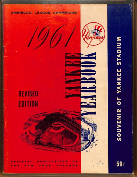 Lot of 4 Yankees Yearbooks & Scorecard 1961-1967