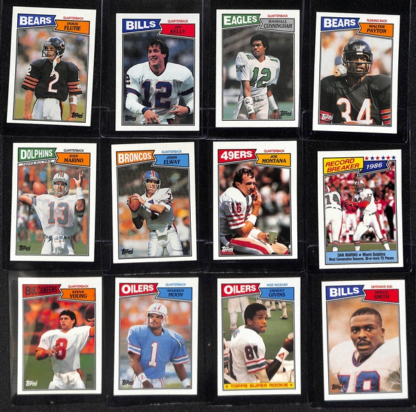 1987 Topps Football Card Factory Set (Kelly, Flutie, Cunningham, Young Rookies)