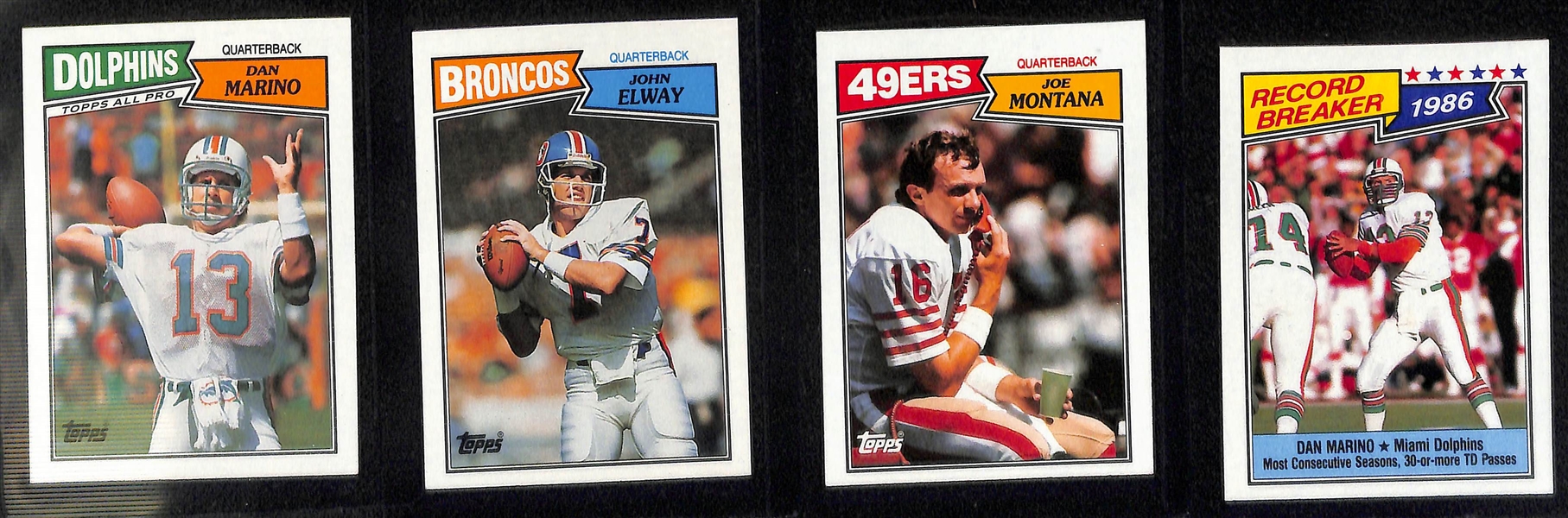 1987 Topps Football Card Factory Set (Kelly, Flutie, Cunningham, Young Rookies)