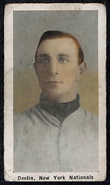 Lot of 3 Early 1900s Cards - 1910 Devlin Sporting Life Card, Black Back; & (2) 1912 T207 Golden & Henriksen