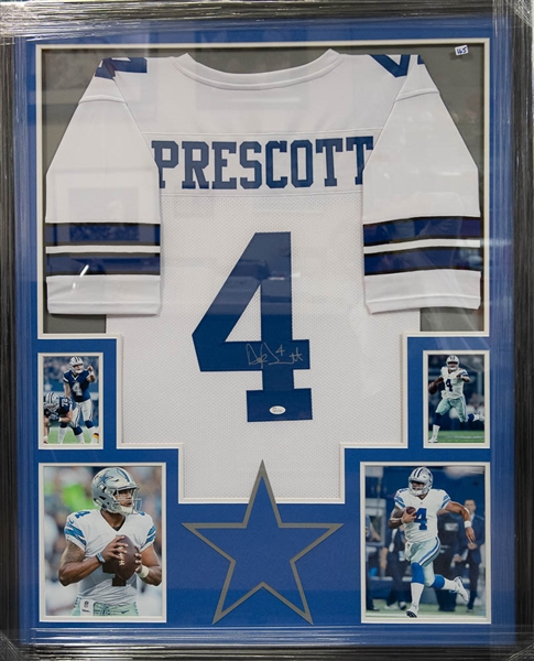 Dak Prescott Signed & Framed Dallas Cowboys Jersey - JSA