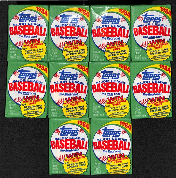 Lot of (10) 1984 Topps Baseball Unopened Packs