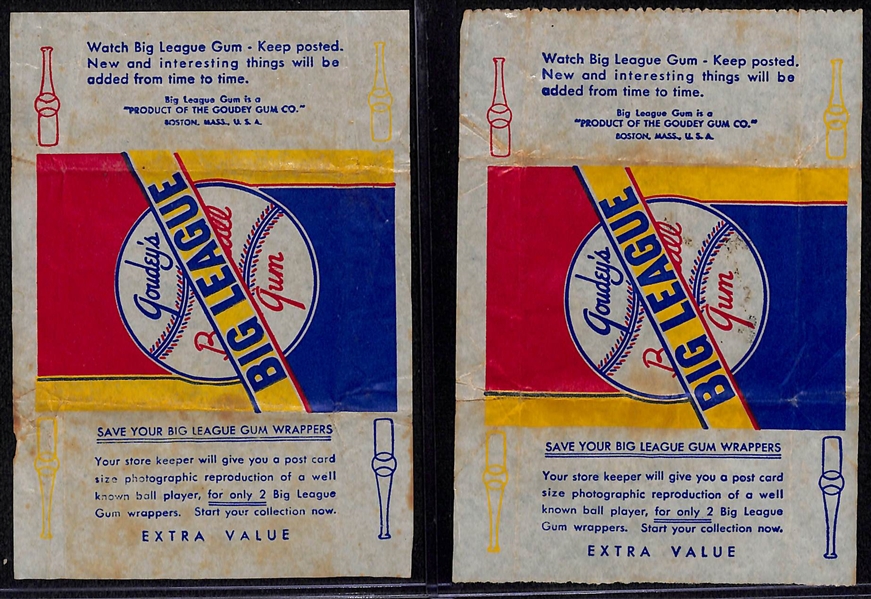 Lot of (2) 1936 Goudey Big League Baseball Gum Wrappers