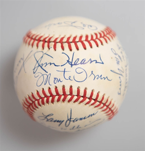 1951 New York Giants Team Signed Baseball w/ 13 Autographs (Inc. Mays, Durocher, Irvin, Thomson) - NL Champions - JSA Auction Letter