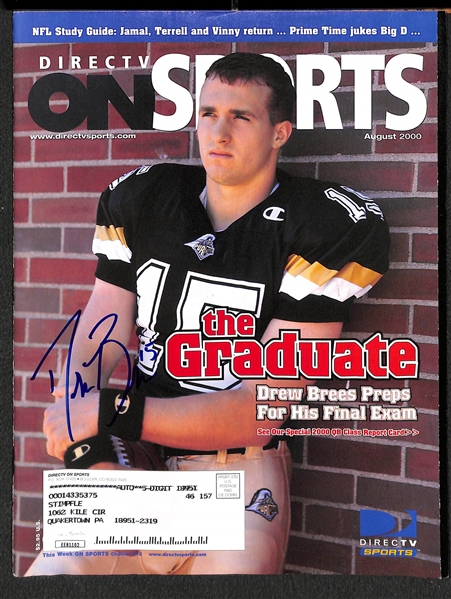 Drew Brees Signed Rookie Year DirectTV Sports Magazine -JSA